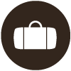 A Luggage Suitcases Bag Icon.This is a A & B transportation icon of a Luggage Suitcases Bag that represents guests arriving in south florida.